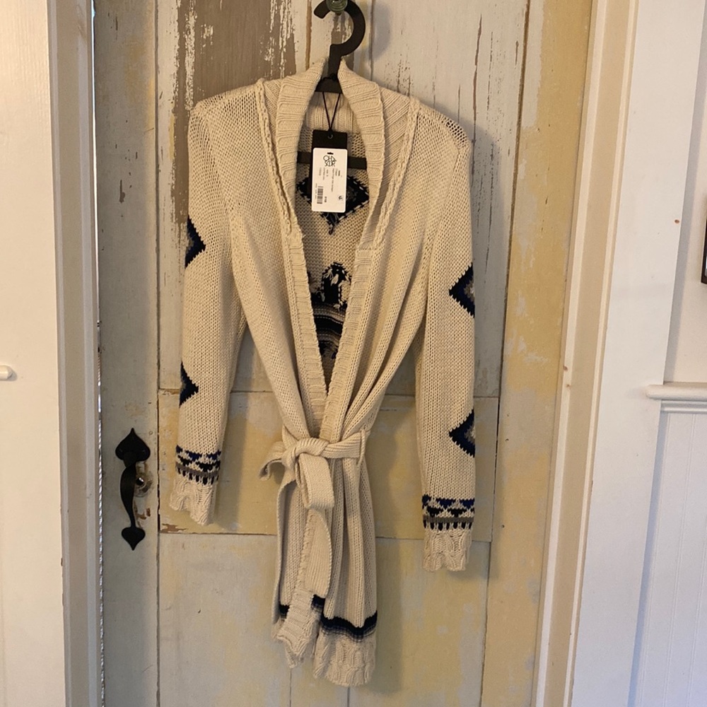Chaser Brand Eagle Fringe atone Cardigan size small.